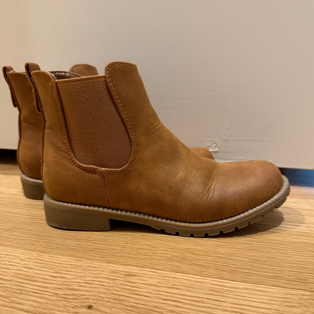 Girls Jeweled Chelsea Booties - Tan Ankle Boots